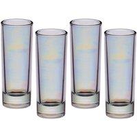 BarCraft Tall Shot Glasses set of 4, Lustre Glassware, 60ml, Gift Boxed in Metallics