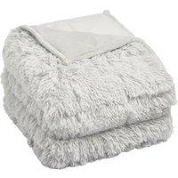 OHS Fluffy Fleece Weighted Blanket Sensory Throw, 125 x 180cm - 6kg in Silver | Size: 125 cm x 180 cm