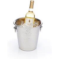 BarCraft Hammered Steel Wine & Champagne Bucket with Ring Handles in Silver