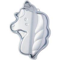 KitchenCraft Silver Unicorn Shaped Cake Tin, Anodised Aluminium Cake Pan in Dark Grey
