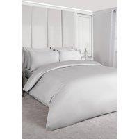 OHS 400 Thread Count Hotel Luxury Premium Quality Cotton Soft Duvet Cover Set in Silver | Size: Single