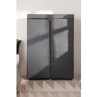 OHS Fabric Canvas Wardrobe Zip Hanging Clothes Rail Organizer Storage in Charcoal
