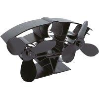 Valiant Whirlwind Twin Blade Stove Fan | Compact & Low Profile | Heat Powered in Black