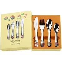 Arthur Price 'Woodland' Stainless Steel 4 Piece Childrens Boxed Cutlery Gift Set in Silver