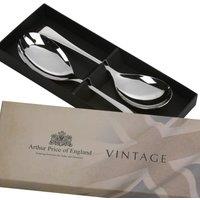 Arthur Price 'Vintage' Stainless Steel Pair Of Salad Servers Gift Boxed Cutlery Set in Silver
