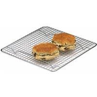 KitchenCraft Square Chrome Plated Wire Mesh Cooling Rack for Cakes or Baked Goods in Mid Grey
