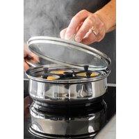 KitchenCraft Stainless Steel Four Hole Egg Poacher in Silver