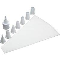 KitchenCraft 8pc Nozzle Piping Set, Cake Decorating Set, Icing Piping Bag & Nozzles