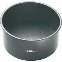 MasterClass Non-Stick Loose Base Deep Cake Pan, Carbon Steel Round Cake Tin, 18cm in Dark Grey