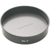 MasterClass Non-Stick Loose Base Sandwich Pans, Set of 2 Round Carbon Steel Baking Cake Tins, 20cm in Charcoal