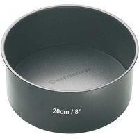 MasterClass Non-Stick Loose Base Deep Cake Pan, Carbon Steel Round Cake Tin, 20cm in Black