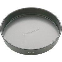 MasterClass Non-Stick Loose Base Sandwich Pans, Set of 2 Round Carbon Steel Baking Cake Tins, 23cm in Charcoal