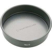 MasterClass Non-Stick Loose Base Sandwich Pans, Set of 2 Round Carbon Steel Baking Cake Tins, 15cm in Charcoal