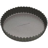 MasterClass Round Non-Stick Loose Base Fluted Quiche Tin, 20cm in Grey