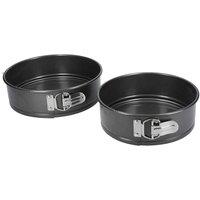 MasterClass 2pc Non-Stick Springform Cake Tin Set, Carbon Steel, 20cm & 23cm in Black