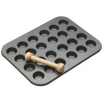 MasterClass Non-Stick 24 Hole Mini Muffin Tray, Carbon Steel, 35 x 27cm in Dark Grey | Size: 35 x 27 cm