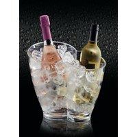 BarCraft Clear Acrylic Double Sided Drinks Cooler & Wine Bottle Ice Bucket