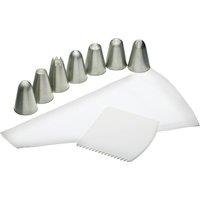 KitchenCraft 9pc Cake Decorating Set, Icing Piping Bag & Nozzles