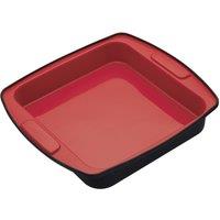 MasterClass Smart Silicone Square Baking Tin, Flexible Roasting Tray, 23cm in Dark Grey