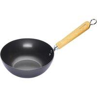 KitchenCraft Carbon Steel 20cm Non-Stick Wok in Dark Grey