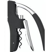 BarCraft Deluxe Lever-Arm Corkscrew, Wine Bottle Opener with Built-In Foil Cutter in Black