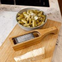 KitchenCraft World of Flavours Italian Bamboo Grater with Holder in Medium Beige