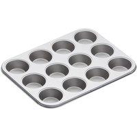 KitchenCraft Non-Stick 12 Hole Muffin Tray, Carbon Steel, 35.5 x 27.5cm in Mid Grey | Size: 35.5 x 27.5 cm
