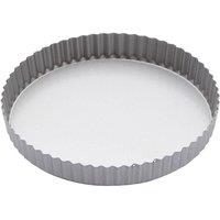KitchenCraft Non-Stick Quiche Tin, Fluted Loose Base Tart Tin, Carbon Steel, 24.5cm in Mid Grey