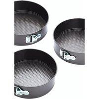 KitchenCraft Non-Stick Spring Form Cake Pans, Set of Three, Display Boxed in Mid Grey