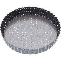 MasterClass Crusty Bake Fluted Round Flan/Quiche Tin, 23x3cm, Sleeved in Black | Size: 23x3 cm