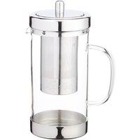 Le'Xpress Stainless Steel & Glass Infuser Teapot in Clear