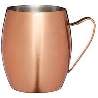 BarCraft Copper Finish Double Walled Moscow Mule Cocktail Mug, Stainless Steel, 370ml