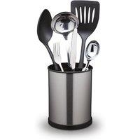 MasterClass Rotating Stainless Steel Finish Utensil Holder in Silver
