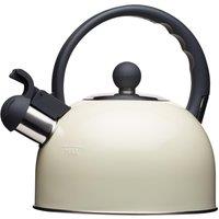 Living Nostalgia Traditional Whistling Kettle, 1.3 Litre, Antique Cream, Display Boxed in Cream