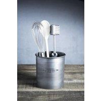 Industrial Kitchen Vintage-Style Metal Utensil Holder in Grey