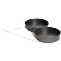 MasterClass 3pc Baking Bundle, Includes 2x Non-Stick Loose Base Round 20cm Sandwich Pans & a 40cm Icing & Piping Bag in Grey