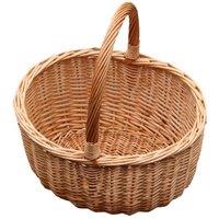 Red Hamper Wicker Jumbo Buff Hollander Shopping Basket in Brown