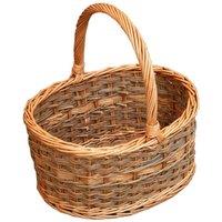 Red Hamper Wicker Yorkshire Oval Shopping Basket in Brown