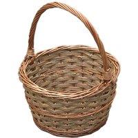 Red Hamper Wicker Small Rustic Apple Shopping Basket in Brown
