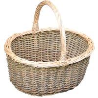 Red Hamper Wicker Large Green Willow Hollander Shopping Basket in Natural