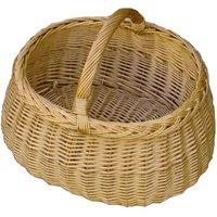 Red Hamper Wicker Deluxe Car Shopping Basket in Brown