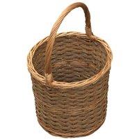 Red Hamper Wicker Yorkshire Barrel Shopping Basket in Brown