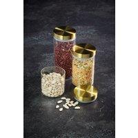 MasterClass Airtight Medium Glass Food Storage Jar with Brass Lid