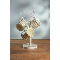 KitchenCraft Classic Collection Wrought Iron Mug Tree Stand in Beige