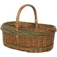 Red Hamper Wicker Green Willow Norfolk Shopping Basket in Brown