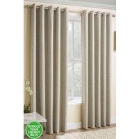 Enhanced Living Plain Textured Thermal Room Darkening Energy Saving Pair of Curtains For Bedroom & Living Room | Size: 117 cm width x 137 cm drop