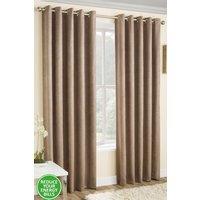Enhanced Living Plain Textured Thermal Room Darkening Energy Saving Pair of Curtains For Bedroom & Living Room | Size: 117 cm width x 137 cm drop