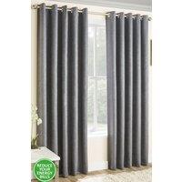 Enhanced Living Plain Textured Thermal Room Darkening Energy Saving Pair of Curtains For Bedroom & Living Room | Size: 117 cm width x 183 cm drop