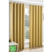Enhanced Living Plain Textured Thermal Room Darkening Energy Saving Pair of Curtains For Bedroom & Living Room | Size: 117 cm width x 183 cm drop
