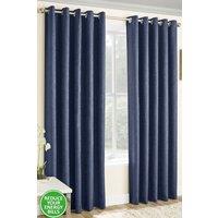 Enhanced Living Plain Textured Thermal Room Darkening Energy Saving Pair of Curtains For Bedroom & Living Room | Size: 168 cm width x 137 cm drop
